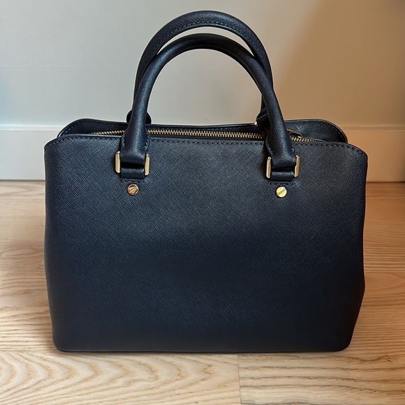 Navy blue Michael Kors Savannah Medium Satchel - Picture 2 of 5